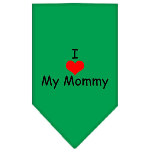 I Heart My Mommy Screen Print Bandana Emerald Green Large